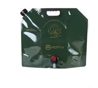 Borsa dell'acqua da esterno di grande capacità, 9 l, design pieghevole, materiale PE, a prova di perdite e resistente alle forature, con rubinetto regolabile per un uso conveniente (9L verde militare)