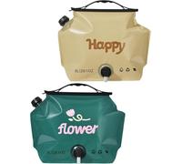 Borsa dell'acqua per escursionismo, 8 l, pieghevole, 2 contenitori portatili riutilizzabili, completamente aperti, facili da pulire, per escursioni, spiaggia, viaggi, sopravvivenza all'aperto, camper