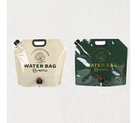 Borsa dell'acqua pieghevole da 9 l, per uso esterno, con materiale a triplo strato in PET/NY/PE, design a prova di perdite e supporto stabile per campeggio e picnic (9L cachi)