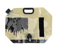 Borsa dell'acqua pieghevole per campeggio ed escursionismo, caraffa pieghevole in plastica con interruttore a manopola, grande capacità all'aperto (cachi)