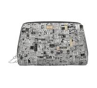 Borsa dell'organizzatore del cuoio degli articoli da toeletta del giornale Hd, sacchetto di trucco amichevole di viaggio per le, Argento, Taglia unica, Beauty case