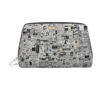 Borsa dell'organizzatore del cuoio degli articoli da toeletta del giornale, sacchetto di trucco amichevole di viaggio per le, Argento, Taglia unica, Beauty case