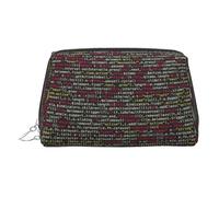 Borsa dell'organizzatore del cuoio degli articoli da toeletta di codice di programmazione del programmatore, sacchetto di trucco amichevole, Argento, Taglia unica, Beauty case