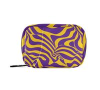 Borsa di aiuto con linee ondulate viola e gialle con scomparti staccabili Comodo organizer medico per viaggi
