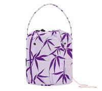 Borsa di bambù viola del filato dell'uncinetto con i fori dell'organizzatore del sacchetto del mestiere per il rifornimento di arte Set de Crochet para te