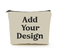 Borsa di bellezza in lino beige Il tuo collega di immagine personalizzata che lascia regali, Beige, Taglia unica