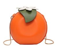 Borsa di frutta arancione 6x4x6 pollici sacca da frutta arancione con borsa a forma di fiore e foglia con cinghia con cinturino facile abbinamento carini borse per donne, regali per donne, decorazion