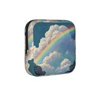 Borsa di immagazzinaggio del cuscinetto sanitario della stampa dell'arcobaleno, borse del cuscinetto sanitario, borsa portatile del periodo con la chiusura lampo per le ragazze femminili