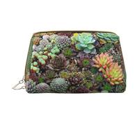 Borsa di immagazzinaggio della borsa di trucco della chiusura lampo manuale del cuoio succulento per la cassa della penna degli oggetti vari, bianco, Taglia unica