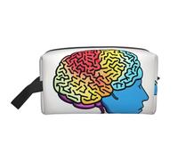 Borsa di immagazzinaggio della chiusura lampo della stampa del cervello sinistro e destro, accessori da viaggio, borsa degli articoli da toeletta, borsa portatile degli