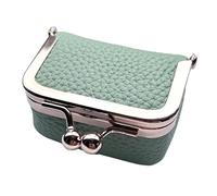Borsa di moneta in pelle - Porta di cambio tascabile compatto, portafoglio con zip slim | Finitura della con ciottoli vintage, tema giornaliero di viaggio, funzione di trasporto leggero, design