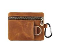 Borsa Di Monete in Pelle Retrò Da Donna Simple Zip Small Walet, Organizzatore Tasca Compatto Per Contanti, Carte, Chiavi, Viaggi, Lavoro,Brown2