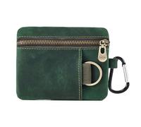 Borsa Di Monete in Pelle Retrò Da Donna Simple Zip Small Walet, Organizzatore Tasca Compatto Per Contanti, Carte, Chiavi, Viaggi, Lavoro,Verde