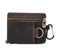 Borsa Di Monete in Pelle Retrò Da Donna Simple Zip Small Walet, Organizzatore Tasca Compatto Per Contanti, Carte, Chiavi, Viaggi, Lavoro,Brown1