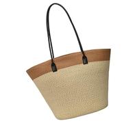 Borsa di paglia alla moda con ampio spazio borse a tracolla borsa casual per le donne in cerca di stili e funzionalità borsa da picnic all'aperto, cachi, One Size