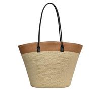 Borsa di paglia alla moda con ampio spazio borse a tracolla borsa casual per le donne in cerca di stili e funzionalità borsa di paglia, cachi, One Size