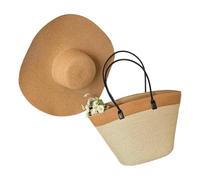 Borsa di paglia alla moda con ampio spazio borse a tracolla borsa casual per le donne in cerca di stili e funzionalità borsa di paglia pronta per le vacanze, cachi, One Size