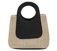 Borsa di Paglia Cestino Borse Estate Borsa da Spiaggia Tessuta A Mano Borse A Tracolla per Le Vacanze Donna Lady Borse Paglia Donna