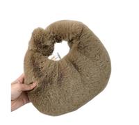 Borsa Di Peluche Borsa a mezzaluna piccola da donna, borsa polso in peluche calda e di lusso for, alla moda con manico corto pochette in pelliccia(Khaki)