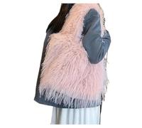 Borsa Di Peluche Borsa a tracolla for capelli da donna, festa, banchetto, alla moda, portare sottobraccio, di grande capacità, all'ingrosso per Giornaliere(Light pink)