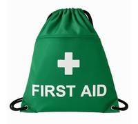 Borsa di pronto soccorso con coulisse, impermeabile, durevole, 42 x 49 cm, zaino per kit medico di emergenza, con tasca con cerniera e etichetta informativa, ideale per scuola, sport, viaggi e luoghi