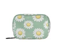 Borsa di pronto soccorso con margherita bianca con scomparti staccabili, organizer portatile da viaggio per borsa