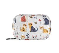 Borsa di pronto soccorso con scomparti rimovibili e rimovibili, motivo: gatti Ocicat Bianco