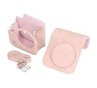 Borsa di protezione della fotocamera istantanea - Acqua in pelle PU - custodia resistente con copertura staccabile e cinturino regolabile per Mini 12 (Light Pink Relief)