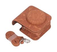 Borsa di protezione della fotocamera istantanea - Acqua in pelle PU - custodia resistente con copertura staccabile e cinturino regolabile per Mini 12 (Brown Relief)