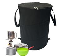 Borsa di rifiuti fogliare pieghevole - Cestino da campeggio pieghevole | 37 litri portatili per la spazzatura da giardino con cerniera con cerniera per campeggio, all'aperto, giardino,