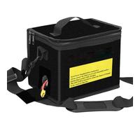Borsa di sicurezza per batteria, a prova di, a prova di fuoco, 54,8 x 36,8 x 41,5 cm, organizer per batterie di grande capacità, doppia protezione per ricarica, trasporto, nero e argento