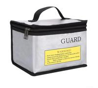 Borsa di sicurezza per batteria, custodia di ricarica a prova di esplosione per droni RC, custodia resistente al fuoco con coperchio, argento (215 x 165 x 145 mm)