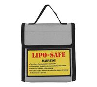 Borsa di sicurezza per batterie Lipo, ignifuga e antideflagrante, resistente al calore, per batterie di droni e aerei RC, grigia, 15,8x4x17 cm