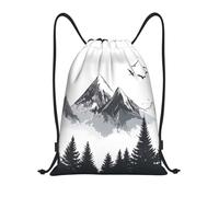 Borsa di Sportiva Nature Mountains Andnature Pattern Sacca da Palestra Impermeabile Borsa con Coulisse Unisex Zainetto A Sacca per Spiaggia Viaggio Palestra 36X42Cm