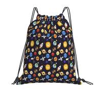 Borsa di Sportiva Space Planets Solar System Borsa con Coulisse Impermeabile Sacca da Palestra Grande capacità Zainetto A Sacca per Palestra Spiaggia Viaggio 36X42Cm