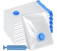 Borsa di stoccaggio a vuoto, sacchetto compressore, sacchetto sigillato 100x130cm con valvola impermeabile e pompa manuale riutilizzabile per piumone, biancheria da letto, cuscini, ecc. (6 pezzi)