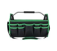 borsa di stoccaggio degli strumenti, Borsa portautensili pieghevole da 16 pollici con tracolla e tasche multiple multicolore(Green)