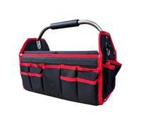 borsa di stoccaggio degli strumenti, Borsa portautensili pieghevole da 16 pollici con tracolla e tasche multiple multicolore(Red)