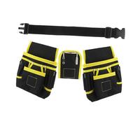 borsa di stoccaggio degli strumenti, Cintura portautensili da 79-122 cm, tasche in tessuto Oxford, for edilizia, tuttofare, giallo e nero