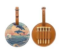 Borsa di stoccaggio del tee di golf del delfino marrone, borsa multifunzionale di stoccaggio del tee di golf per gli uomini, materiale durevole dell'unità di