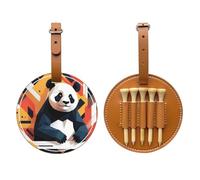 Borsa di stoccaggio del tee di golf dell'illustrazione del panda, borsa multifunzionale di stoccaggio del tee di golf per gli uomini, materiale durevole dell'