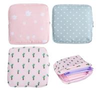 Borsa di stoccaggio del tovagliolo sanitario, 3 pezzi da 5, 1x5, 1 pollici sacchetto per il periodo della cerniera, sacchetti di cuscinetti portatili riutilizzabili per, cuffie, trucco, moneta