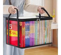 Borsa di stoccaggio in PVC trasparente, scatola organizzativa multifunzione con coperchio a ribalta e finestra di visualizzazione - Contenitore rettangolare per la casa durevole per giocattoli, artico