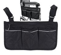 Borsa di Stoccaggio Laterale del Bracciolo di Sedie a Rotelle, Tasca Portatile del Sedile con Borse di Stoccaggio del Bracciolo a Striscia Riflettente per Maggior Parte delle Sedie a Rotelle