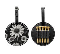 Borsa di stoccaggio nera del tee di golf dell'illustrazione del fumetto della margherita, borsa multifunzionale di stoccaggio del tee di golf per gli uomini,