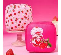 Borsa di stoccaggio piccola a tema fragola, pochette cosmetica multiuso per assorbenti igienici, trucco, elettronica & piccoli oggetti, organizer con stampa carina per il pendolarismo quotidiano Tagli