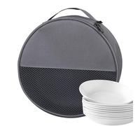 Borsa di stoccaggio rotondo - Borsa per il trasporto di stoviglie, stoccaggio di stoviglie da campeggio da 23 cm - tela con design a riduzione 'umidità, adatta a varie dimensioni delle piastre - l