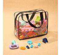 Borsa di stoccaggio trasparente, borsa di stoccaggio multifunzionale per blocchi da costruzione, giocattoli, documenti, cosmetici, ecc., borsa di stoccaggio da viaggio in PVC, elementi essenziali da v