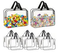 Borsa di stoccaggio trasparente, borsa di stoccaggio multifunzionale per blocchi da costruzione, giocattoli, documenti, cosmetici, ecc., borsa di stoccaggio da viaggio in PVC, elementi essenziali da v