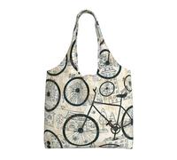 Borsa di tela di canapa della stampa della bicicletta per le donne borsa della spesa riutilizzabile grande palestra tela panno sacchetto portatile borsa della spesa
